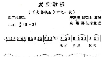 武宁采茶戏 卖腔数板《夫妻秧麦》选段 宁茂煌 谈荣金