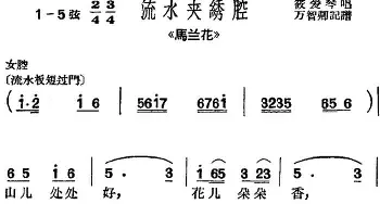 沪剧曲调 流水夹绣腔 选自《马兰花》筱爱琴  万智卿记谱