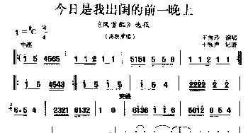 河南曲剧 今日是我出闺的前一晚上《风雪配》选段 高秋芳唱 王秀玲