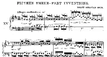 FIFTEEN THREE-PART INVETIONS之十五(钢琴谱) Bach(巴赫）
