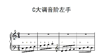 第一级 1.C大调音阶左手(钢琴谱)