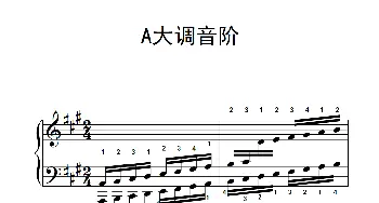 第四级 7.A大调音阶(钢琴谱)