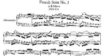 法国组曲之三 b小调(钢琴谱) 巴赫