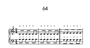增强手腕及手指弹性的轮指练习 64(钢琴谱)