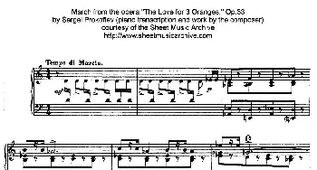 Marche from The Love for 3 Oranges Op.33(钢琴谱) 普罗科菲耶夫(Prokofiev）