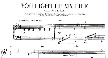 100首欧美流行歌曲钢琴独奏 YOU LIGHT UP MY LIFE(钢琴谱)