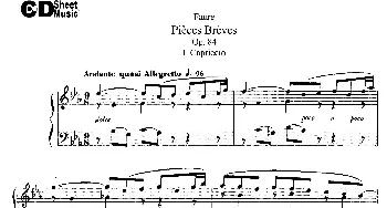 Pieces Breves Op.84(钢琴谱) 加布里埃尔·福雷