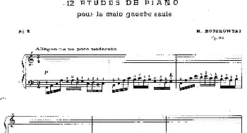 12 Etudes For The Left Hand Op.92 No.2(钢琴谱) 莫里兹·莫什科夫斯基