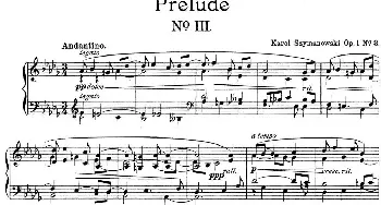 希曼诺夫斯基 9首钢琴前奏曲 Op.1 No.3(钢琴谱) 希曼诺夫斯基