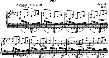 斯克里亚宾 钢琴练习曲 Op.42 No.7 Alexander Scriabin Etudes(钢琴谱) 斯克里亚宾