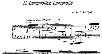 13 Barcarolles, Barcarolle(钢琴谱) 加布里埃尔·福雷