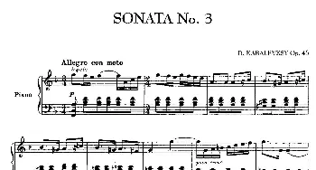 Piano Sonata No.3 in F Major Op.46(钢琴谱) 德米特里·卡巴列夫斯基