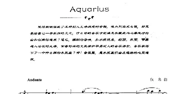 Aquarius(钢琴谱) 佚名