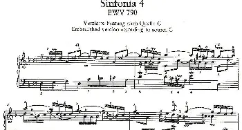 Sinfonia 4 BWV-790(钢琴谱)