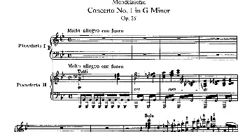 Piano Concerto No.1 in g Minor Op.25(钢琴谱) 门德尔松