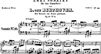 贝多芬钢琴奏鸣曲10 G大调 Op.14 No.2 G major(钢琴谱) 贝多芬