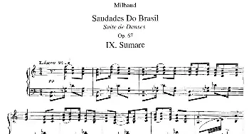 Saudados do Brasil Op.67(钢琴谱) 达律斯·米约