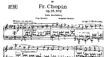 肖邦《练习曲》Fr.Chopin Op.25 No2-1(钢琴谱) Godowsky改编