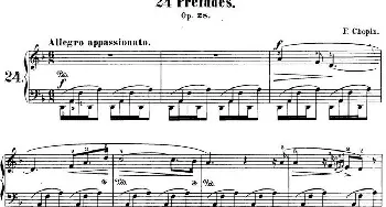 肖邦 24首钢琴前奏曲 Op.28 No.24 D小调(钢琴谱) 肖邦