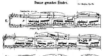 肖邦钢琴练习曲 Op.10之六(钢琴谱) 肖邦