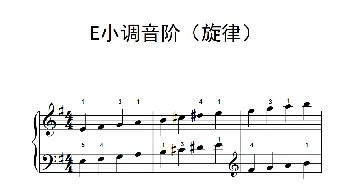 E小调音阶(钢琴谱)