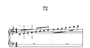 使大指灵活转动的单手练习 72(钢琴谱)