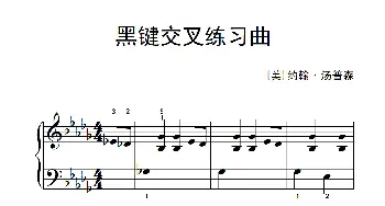 黑键交叉练习曲(钢琴谱) [美]约翰·汤普森