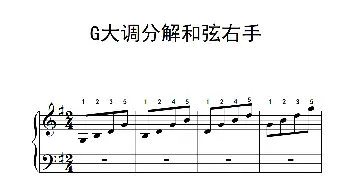 第二级 2.G大调分解和弦右手(钢琴谱)