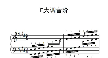第四级 9.E大调音阶(钢琴谱)