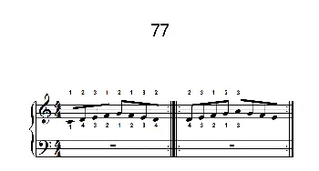 使大指灵活转动的单手练习 77(钢琴谱)