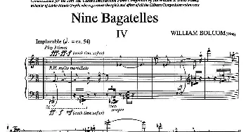 Nine Bagatelles (钢琴谱) 威廉·博尔科姆
