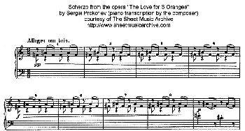 Scherzo from The Love for 3 Oranges Op.33(钢琴谱) 普罗科菲耶夫(Prokofiev）
