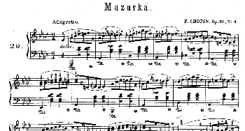 Quatre Mazurkas Op.41(钢琴谱) 肖邦-chopin