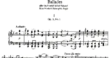 Ballades(钢琴谱)