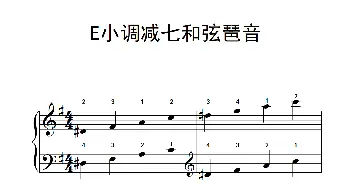 E小调减七和弦琶音(钢琴谱)