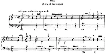 柴可夫斯基 四季 7月 割草人之歌 降E大调 Reapers Song E flat major(钢琴谱) 柴可夫斯基