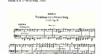 Variations on a French Song D.624(钢琴谱)