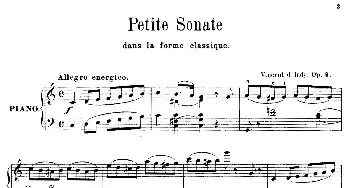 Petite Sonate Dans La Forme Classique Op.9(钢琴谱) 樊尚·丹第