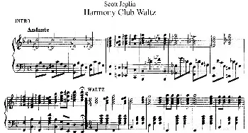 Harmony Club Waltz(钢琴谱) 斯科特·乔普林