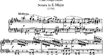 海顿 钢琴奏鸣曲 Hob XVI 31 in E major(钢琴谱) 海顿