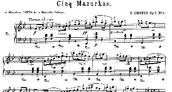 5 Mazurkas Op.7(钢琴谱) 肖邦-chopin