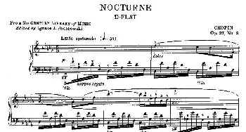 降D大调夜曲Op.27－2(钢琴谱) 肖邦