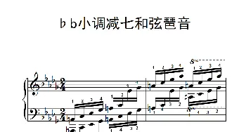 第七级22.♭b小调减七和弦琶音(钢琴谱)