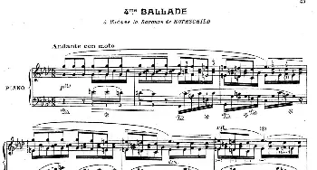 Ballade No.4 in f Minor Op.52(钢琴谱) 肖邦-chopin曲 柯尔托教学版