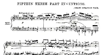 FIFTEEN THREE-PART INVETIONS之十二(钢琴谱) Bach(巴赫）