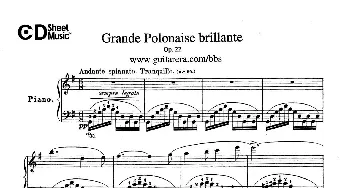 Grande Polonaise Brilliante Preceded by an Andante Spianato Op.22 (钢琴谱) 肖邦-chopin