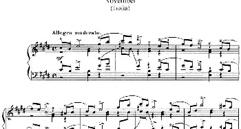 柴可夫斯基 四季 11月 在马车上 E大调 Troika E major(钢琴谱) 柴可夫斯基