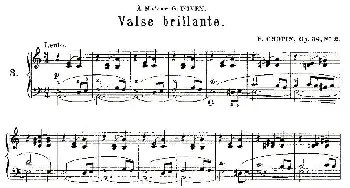 valse brillante Op.34, No.2(钢琴谱) 肖邦