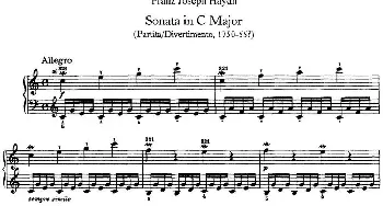 海顿 钢琴奏鸣曲 Hob XVI 1 Divertimento C major(钢琴谱) 海顿