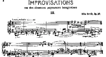 8 Improvisations Op.20(钢琴谱) 巴托克